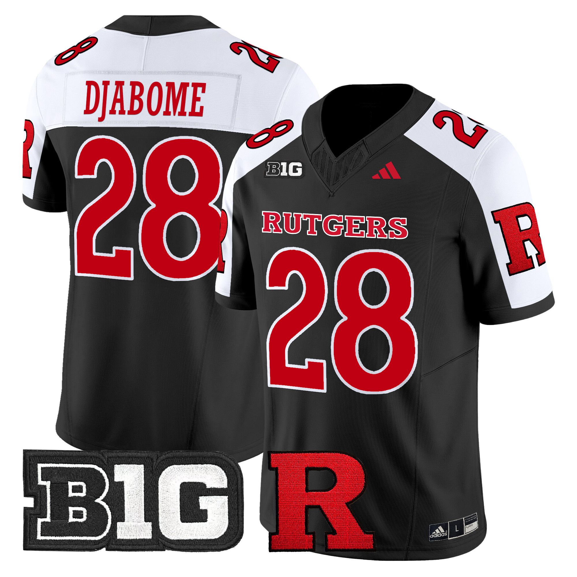 Men Rutgers Scarlet Knights #28 Djabome Black 2024 Vapor Limited NCAA Jersey